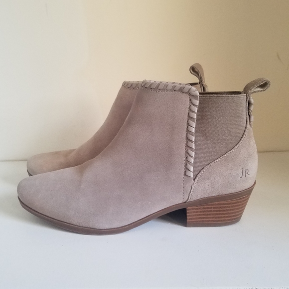 Jack Rogers Shoes - JACK ROGERS Cream Suede Booties 7